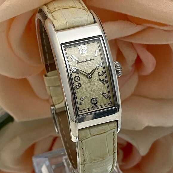 Tommy Bahama Sterling Silver Curvex Tank Style Ladies Swiss Quartz Watch - Picture 3 of 16